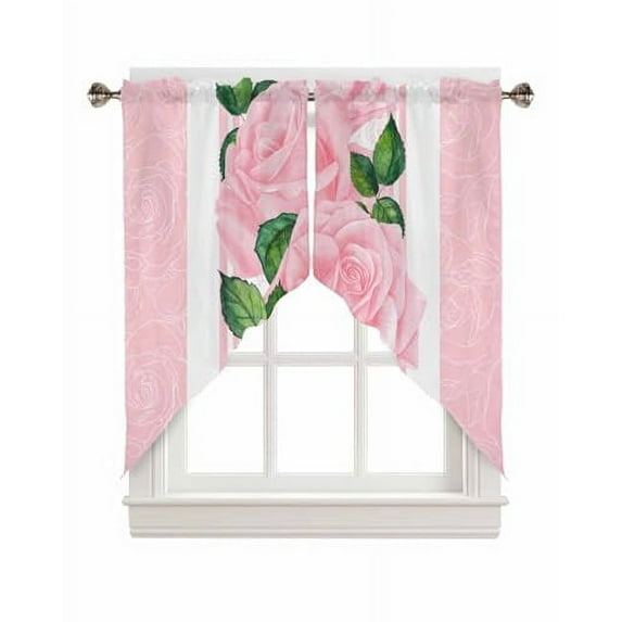 Christmas Valance For Windows Washable Swag Curtains - Christmas Snowman Fantasy Snowflake Blue Valances Kitchen Curtains Valances For Living Room Bedroom Short Swag Topper Curtains 36"x36"x2