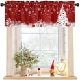 thumbnail image 1 of Christmas Valance for Windows Red Xmas Tree Kitchen Curtain Valances Christmas Balls Snowflakes Valance Curtains Window Treatments Short Curtains for Kitchen Living Room Bedroom Bathroom 54x18 Inch, 1 of 7