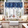 thumbnail image 1 of Christmas Valance for Windows,Winter Snowflakes Merry Christmas Ball Ornaments Xmas Snowflake Sparkle Blue Window Treatments 1 Panel Short Curtains for Kitchen Windows Bathroom Bedroom,54 x 18 Inch, 1 of 6