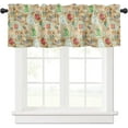thumbnail image 1 of Christmas Valances Window Treatment Farmhouse Decor, Teal Xmas Tree Poinsettia Pine Cones Winter Snowflake Rod Pocket Valance Curtains for Living Room, Bedroom, Kitchen, 54" W x 18" L - 1 Panel, 1 of 1
