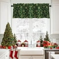 thumbnail image 1 of Christmas Valances Window Treatments, Golden Snowflakes on Green Background Blackout Drapes Adjustable Curtain Valances for Kitchen Over Sink,18x52 Inch Rod Pocket Valances, 1 of 6