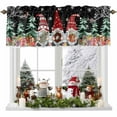 thumbnail image 1 of Christmas Valances for Windows, 42 x 18in, Dwarfs Snowflake Xmas Tree Bird Winter Black Rod Pocket Kitchen Valance Curtain Light Filtering Window Treatments for Living Room Bedroom, 1 Panel, 1 of 7