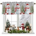 thumbnail image 1 of Christmas Valances for Windows, 42 x 18in, Red Snowman Xmas Balls Pine Tree Snowflakes Grey Rod Pocket Kitchen Valance Curtain Light Filtering Window Treatments for Living Room Bedroom, 1 Panel, 1 of 7