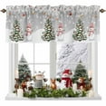 thumbnail image 1 of Christmas Valances for Windows, 42 x 18in, Snowman Snowflake Xmas Tree Ball Winter Grey Rod Pocket Kitchen Valance Curtain Light Filtering Window Treatments for Living Room Bedroom, 1 Panel, 1 of 7