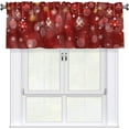 thumbnail image 1 of Christmas Valances for Windows 54"x18" Red Christmas Ball Ornaments Kitchen Curtains Xmas Winter Snowflake Sparkle Window Curtains Rod Pocket Valances for Holiday New Year Home Decor, 1 of 6