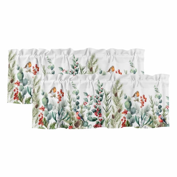 Christmas Valances for Windows, Decorative Rod Pocket Window Valance ...