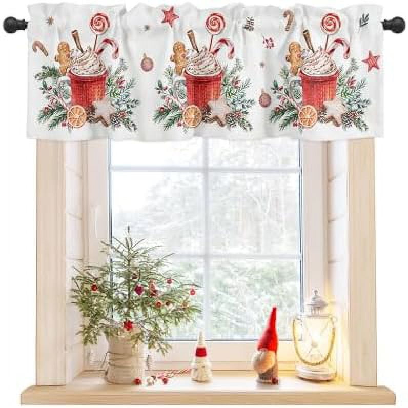 Christmas Valances for Windows Gingerbread Candy Cane Christmas Kitchen