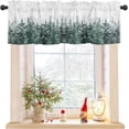 thumbnail image 1 of Christmas Valances for Windows Pine Tree Forest Christmas Kitchen Curtain Valances Rod Pocket Snowflake Window Curtain Treatment Short Topper Curtains Seasonal Valance Christmas Decor, 54x18 Inch, 1 of 6
