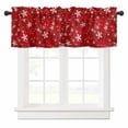 thumbnail image 1 of Christmas Valances for Windows Red White Winter Snowflakes Shiny Stars Xmas Snow Rod Pocket Curtain Valance Window Treatment Short Curtains for Kitchen Living Room, 58"x16", 1 of 5