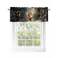 thumbnail image 1 of Christmas Valances for Windows Santa's Elves Forest Snowfall Evergreen Rod Pocket Curtains Valance Short Window Treatment Drapes for Living Room, Bedroom Bathroom 54"&nbsp;W x 18" L, 1 of 5