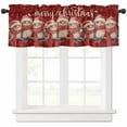 thumbnail image 1 of Christmas Valances for Windows, Snowflakes Retro Owl on Branch Hat Scarf Cute Red Light Filtering Window Treatment Valances, Rod Pocket Small Curtains for Kitchen/Bathroom, 54"x18", 1 of 9