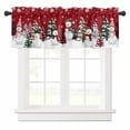 thumbnail image 1 of Christmas Valances for Windows Snowman Checked Xmas Tree Snowflake Red Rod Pocket Curtain Valance Window Treatment Short Curtains for Kitchen Living Room, 42"x12", 1 of 5