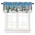 thumbnail image 1 of Christmas Valances for Windows Snowman Christmas Tree Forest Winter Snow Blue Rod Pocket Curtain Valance Window Treatment Short Curtains for Kitchen Living Room, 58"x16", 1 of 5