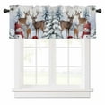 thumbnail image 1 of Christmas Valances for Windows Winter Redsnowman Deer Pine Trees Nature Snow Scene Rod Pocket Curtain Valance Window Treatment Short Curtains for Kitchen Living Room, 58"x16", 1 of 5