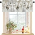 thumbnail image 1 of Christmas Valances for Windows Xmas Ball Christmas Kitchen Curtain Valances Rod Pocket Silver Grey Window Curtain Treatment Short Topper Curtains Seasonal Valance Christmas Decor 1 Panel, 54x18 Inch, 1 of 6