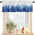 thumbnail image 1 of Christmas Valances for Windows Xmas Tree Forest Christmas Kitchen Curtain Valances Rod Pocket Snowflake Blue Snowy Forest Winter Window Curtain Seasonal Valance Christmas Decor, 54x18 Inch, 1 of 6