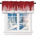 thumbnail image 1 of Christmas Valances for Windows Xmas Tree Red Rod Valance Kitchen Curtains with Rod Pocket Christmas Window Treatments Short Curtain Panels Decor for Kitchen Bathroom Bedroom 54" X 18", 1 of 1