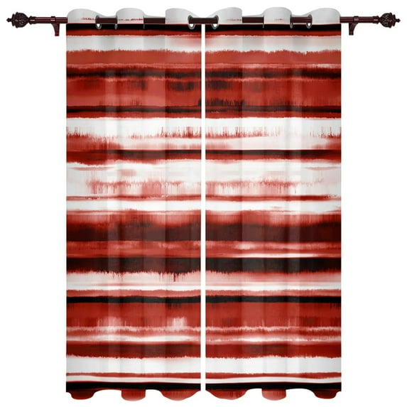 Christmas Valentine Red Stripes Farm Window Curtains Bedroom Festival Made Finished Drapes Livingroom Window Treatments Curtains