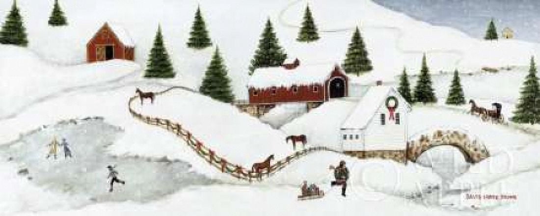 Christmas Valley Bridge Canvas Art - David Carter Brown (24 x 48)