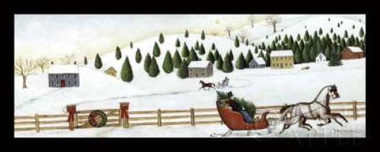 Christmas Valley Sleigh Canvas Art - David Carter Brown (10 x 20)