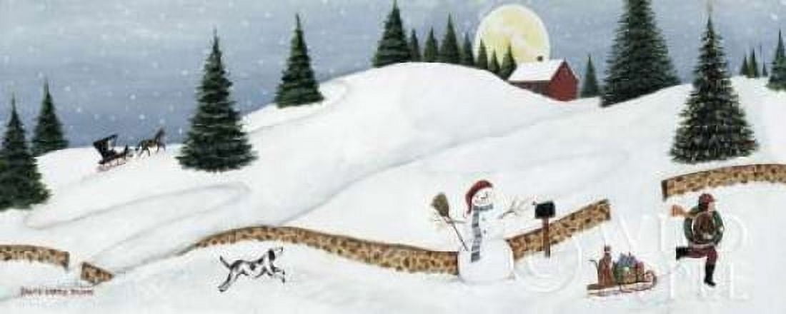 Christmas Valley Snowman Canvas Art - David Carter Brown (24 x 48)