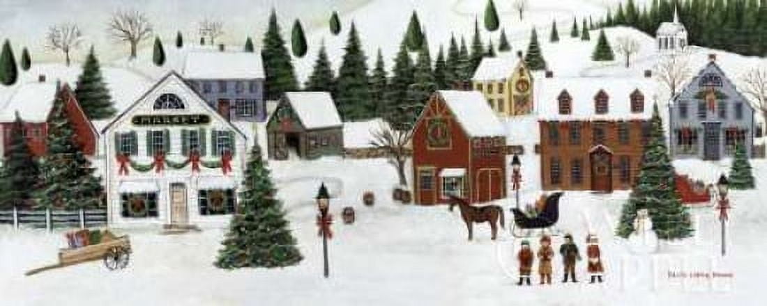Christmas Valley Village Canvas Art - David Carter Brown (10 x 20)