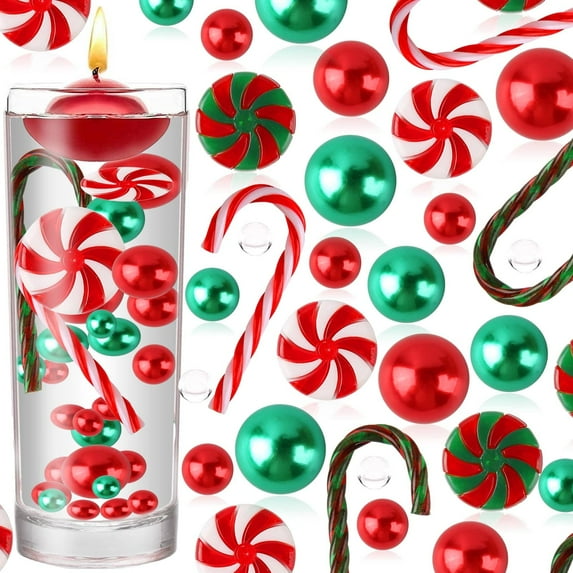 Christmas Vase Filler 6054Pcs Floating Pearls Water Beads for Vases, Christmas Floating Candles Transparent Water Gel Beads Centerpieces for Christmas Wedding New Year Tables Party Decor