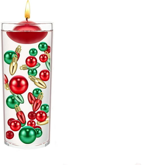 Christmas Vase Filler, Christmas Vase Decoration, Floating Candle Vase Filler Beads for Holiday Centerpieces, Plastic Pearls Vase Filling Beads with Water Gel for Party and Home Decor