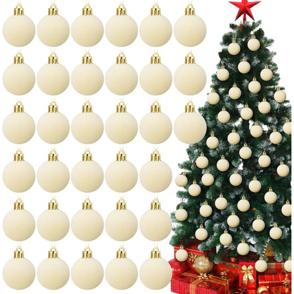 Christmas Velvet Balls 1.97 Flocked Christmas Hanging Ornaments Handmade Velvet Balls Xmas Tree Ornaments Xmas Tree Bulbs for Wedding Anniversary Party 15 Pcs