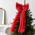 thumbnail image 1 of Christmas Velvet Bow Ornament, Large Red Decorative Ribbon Bow for Christmas Tree and Wedding Arch, Holiday Party Decorations for Fireplace, Window, Door, Gift Box and Indoor Decor, 1 of 6