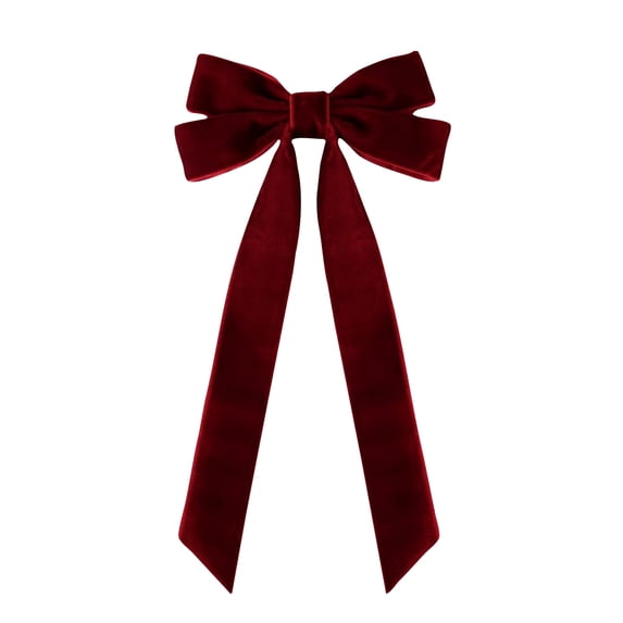 Christmas Velvet Bow Pre Made, 10 Inch Large Wreath Ribbon Bow for Tree Topper Door and Holiday Home Decor