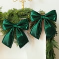 thumbnail image 1 of Christmas Velvet Bow Tree Decoration Large Holiday Ribbon Ornament - Wedding Arch Chair Back Gift Box Decor Party Background(Green), 1 of 6