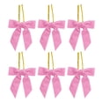 thumbnail image 1 of Christmas Velvet Bows 6 Pack – Holiday Tree Ornaments with Twist Tie,Decorative Ribbon Bows for Christmas Tree, Wreath, Gift Wrapping & Party Decoration, 1 of 8