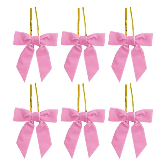 Christmas Velvet Bows 6 Pack – Holiday Tree Ornaments with Twist Tie,Decorative Ribbon Bows for Christmas Tree, Wreath, Gift Wrapping & Party Decoration