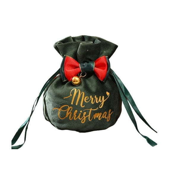 Christmas Velvet Drawstring Bag for Holiday Gift Packaging, Soft Cloth Storage Bag for Christmas Eve Celebrations and Festive Decorations