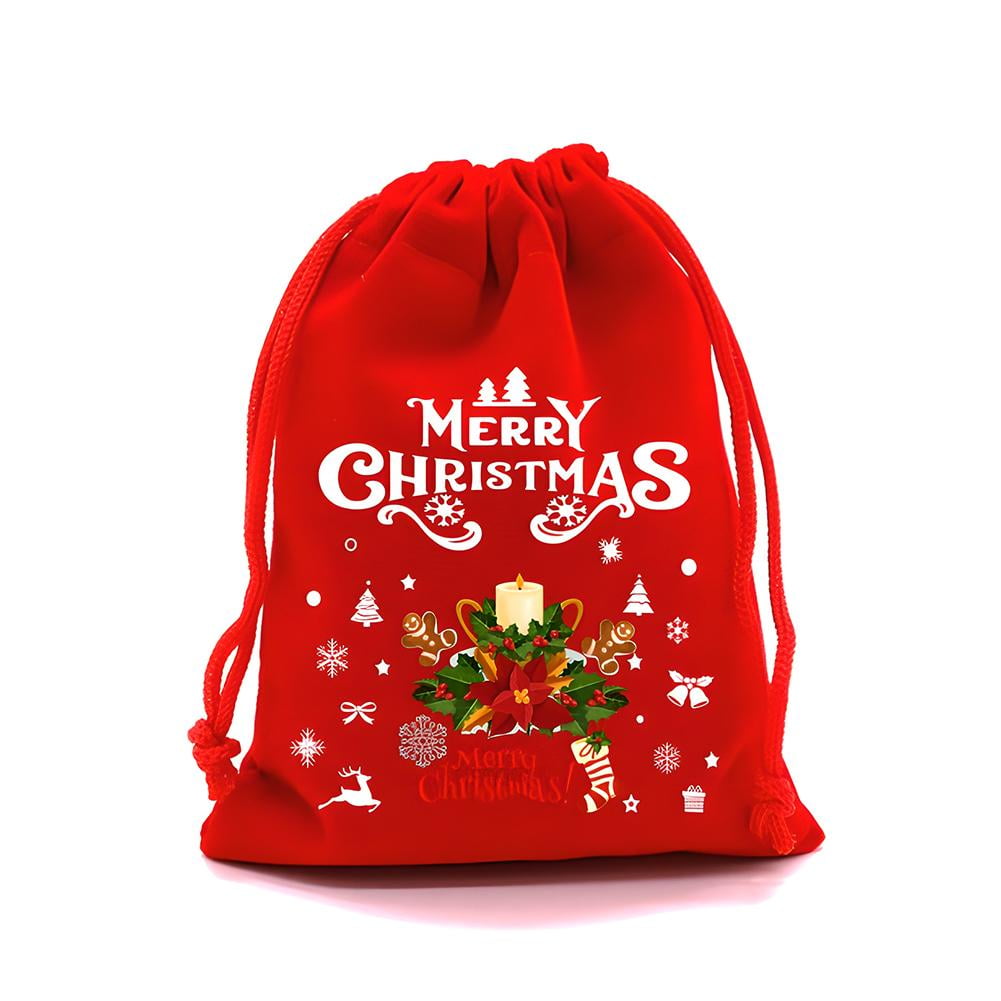 Christmas Velvet Drawstring Gift Bag Red 15x7.9 in Reusable Holiday ...