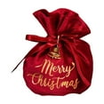 thumbnail image 1 of Christmas Velvet Drawstring Gift Bag, Red & Green Festive Pouch for Christmas Eve Presents, Candy & Holiday Decor (5.91×4.72×4.72in), 1 of 5