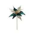 thumbnail image 1 of Christmas Velvet Flower, Green Artificial Poinsettia with Glitter Sequins, Handmade Simulation Holiday Ornament for Xmas Tree, Wreaths & Home Decorations, 1 of 5