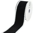 thumbnail image 1 of Homeford Christmas Velvet Fuzzy Edge Wired Ribbon, Black, 2-1/2-inch, 10-yard, 1 of 4