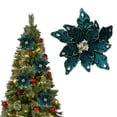 thumbnail image 1 of Christmas Velvet Magnolia Flowers, Artificial Poinsettia Stems, Velvet Texture, Christmas Tree Ornaments, Home Table Decorations For Holiday Party Decor Green, 1 of 5