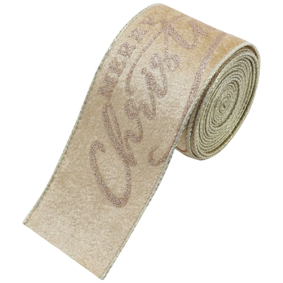 Christmas Velvet Ribbon 2.4*78.7 inch Merry Christmas Glitter Ribbon for Xmas Tree Wreath Wrapping Decor,for Christmas Trees, Tree Top Bows, Garlands, Staircases