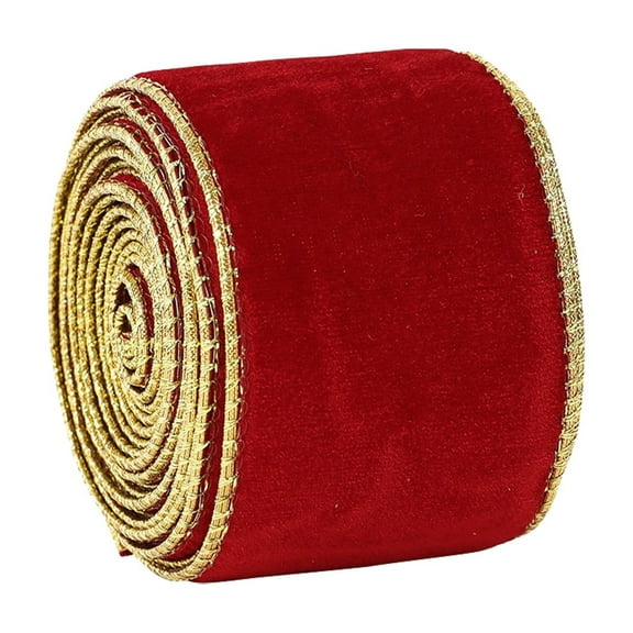 Christmas Velvet Ribbon, 2.48 Inches Wide Wired Edge Wrapping Ribbon, Christmas Ribbon for Gift Wrapping Wreaths Garland Topper Bows Crafts Home Decor, 78.74inch Length