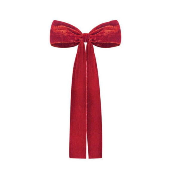 Christmas Velvet Ribbon Bows, Vintage Velvet Ribbon Fringe Velvet Christmas Bows Wreath Gift Bows Christmas Bow with Extra Long Tail