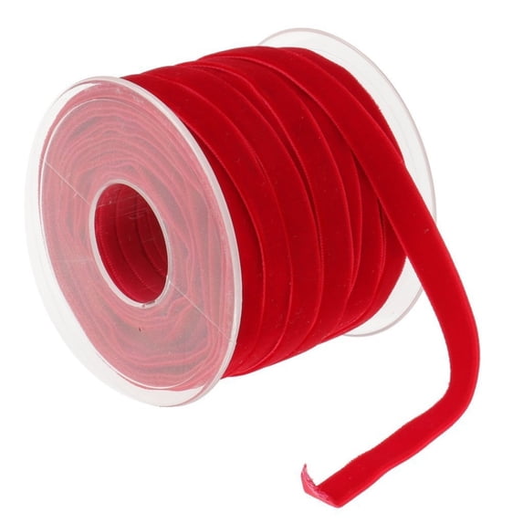 Christmas Velvet Ribbon, Vintage Wired Edge Ribbon, Thin Velvet Fabric Ribbon for Christmas Wreath Decoration, Holiday Gift Wrap Ribbon for Bouquet Crafting and Hair Bows