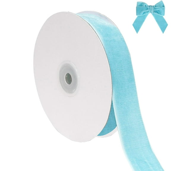 Christmas Velvet Ribbon for Wrapping Christmas Tree Ornaments 1 Inch Wide 10 Yards Total Thin Fabric for Wedding Invitations