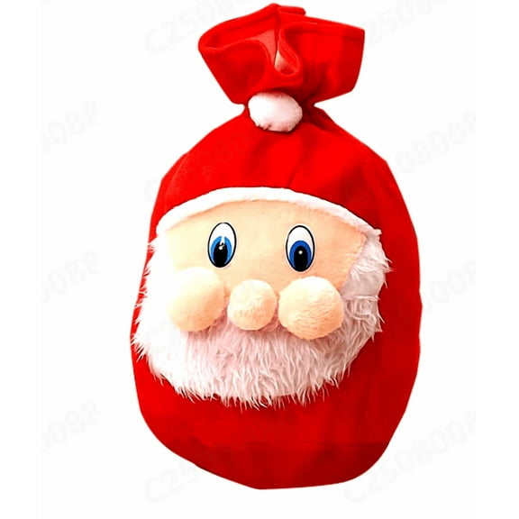 Christmas Velvet Santa Bags 20'' x 20'' Reusable Santa Gift Sack with Drawstring Santa Claus Bag Christmas Gift Presents Bags for Santa Costume Holiday Party Supplies Gift Wrap