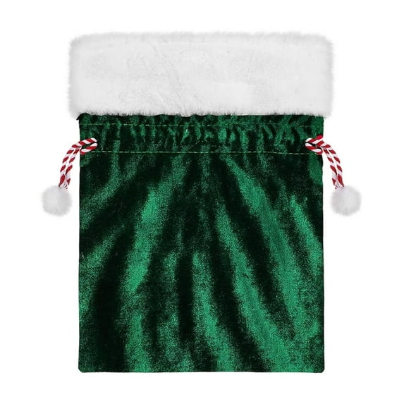 Christmas Velvet Santa Bags with Drawstring Large Christmas Bags Santa Gift Sack Drawstring 12 x 16 Inch Santa Gift Sacks Xmas Stocking Supplies for Xmas Playing Present Toy