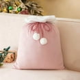 thumbnail image 1 of Christmas Velvet Santa Bags with Drawstring Large Christmas Bags Santa Gift Sack for Xmas Playing Present Toy 15.7x23.6in - Pink, 1 of 6