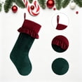 thumbnail image 1 of Christmas Velvet Stocking, Xmas Hanging Stocking, Christmas Tree Ornament for Fireplace, Fabric Plush Hanging Decor, Holiday Season Party Decorations, 1 of 4