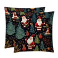 Christmas Velvet Throw Pillow Covers Set of 2 Unique Patterns, 16x16